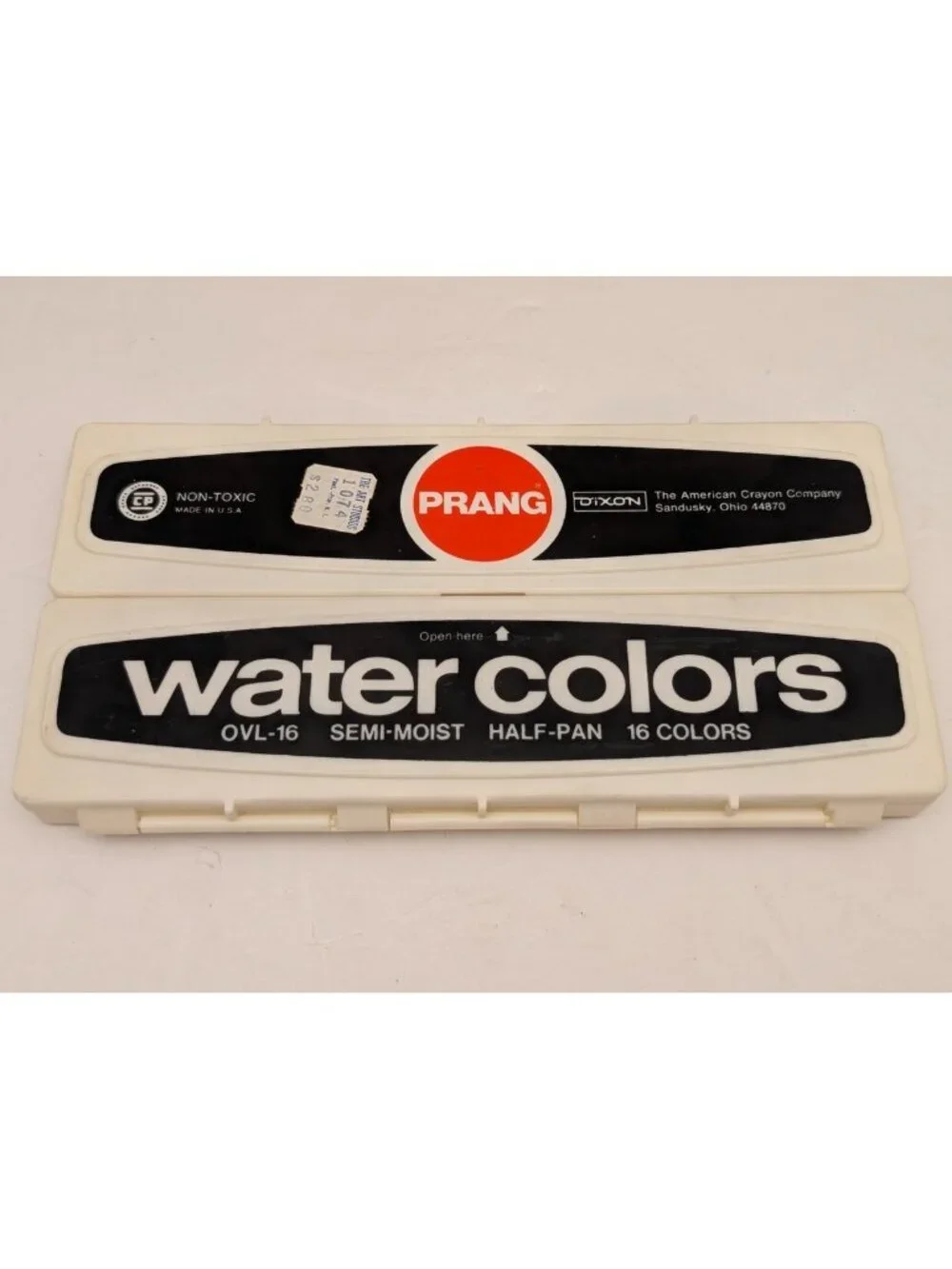PRANG Water Colors w/ Prang 7 Brush | 16 Colors | Semi-Moist | Half-Pan | OVL-16
